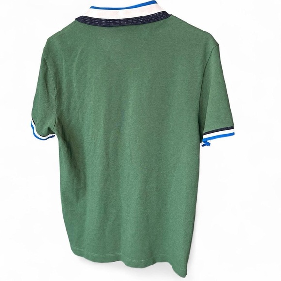 Men’s Lacoste Matte Piping Petit Piqué Slim Fit Polo – Green/Sapphire Blue, M - Picture 5 of 10